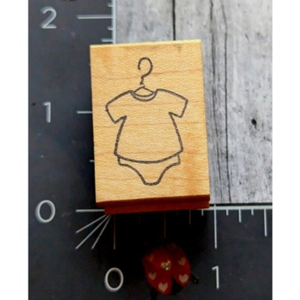 The Stamp Pad Baby Shirt Outfit Clothes Rubber Stamp Wood #G5